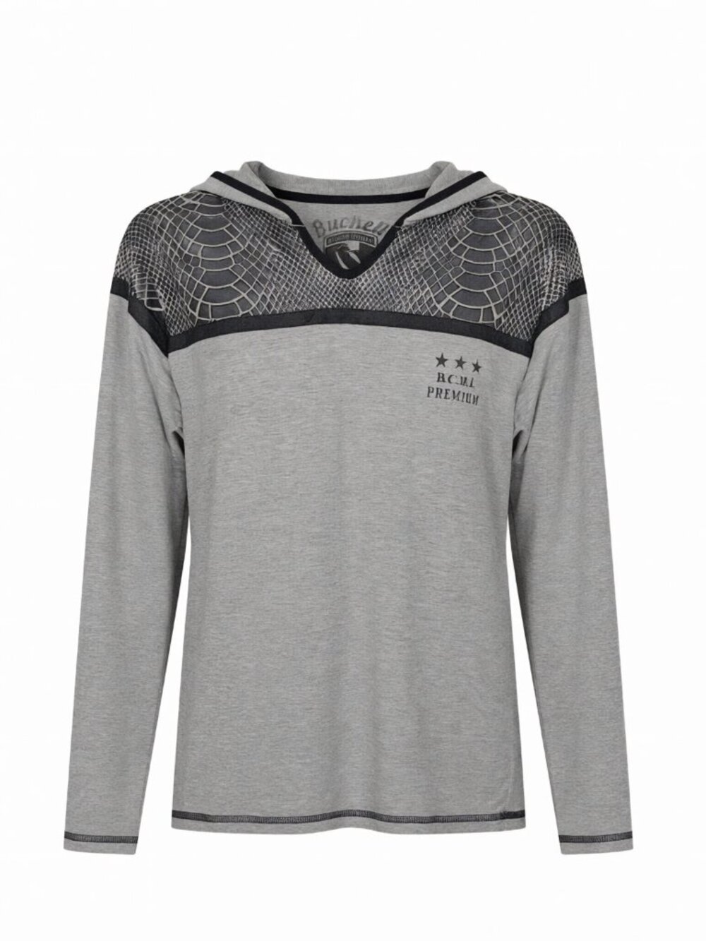 Buchelli Women's Hooded Long Sleeve Top Gray L